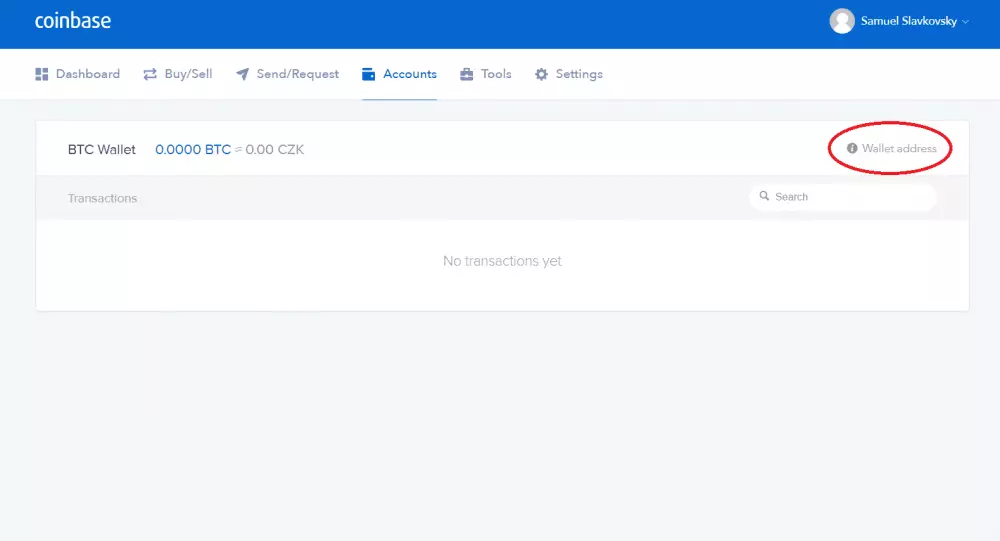 coinbase adresa