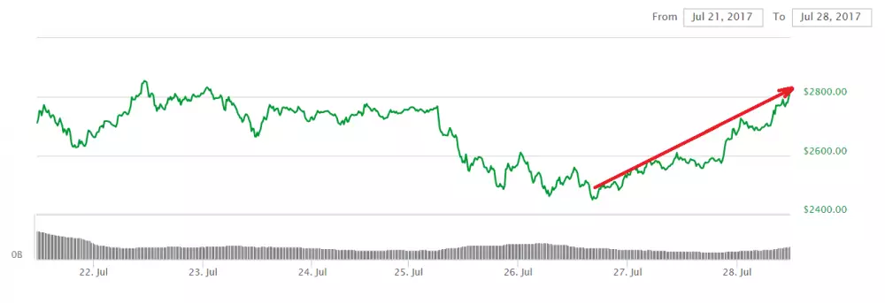 graf bitcoin 28.7.2017