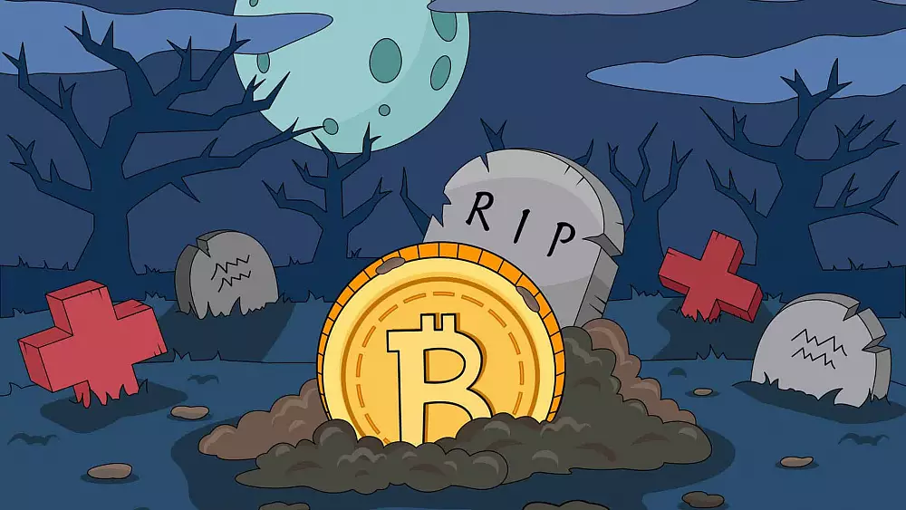 Bitcoin zomrel v očiach médií v roku 2018 približne 90-krát – V skutočnosti však trh pochoval 1000 altcoinov