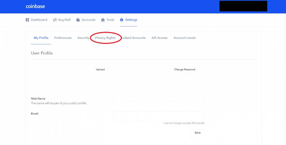 coinbase 3 privacy rights settings