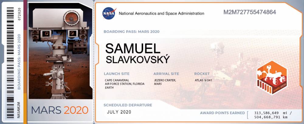 letenka na Mars Samuel Slavkovský