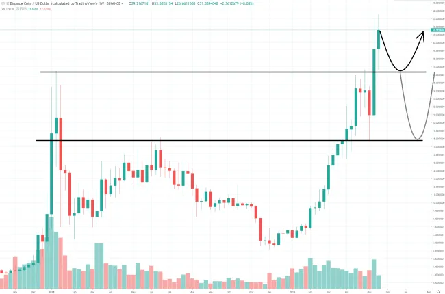 1W BNB/USD - Binance