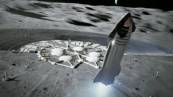 SpaceX Starship pristáva na Mesiaci