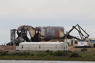 Starship SN4 po výbuchu