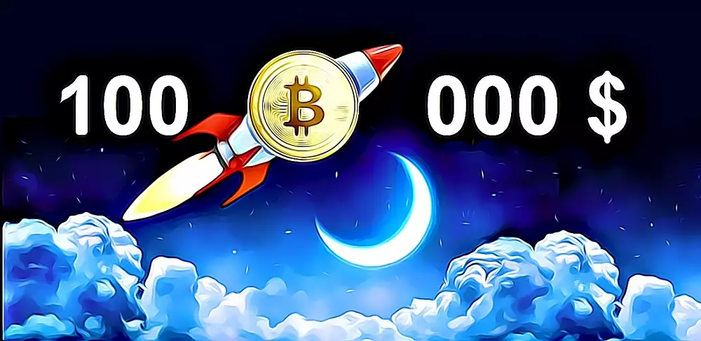 Bitcoin to the moon 100 000 $