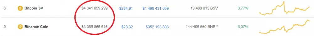 bsv vs. bnb kapitalizácia