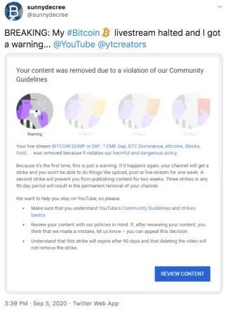 Twitter Youtube tweet