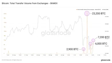 Objem transakcií BTC na Bitmexe