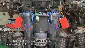 Čínsky jetpack v plnej kráse