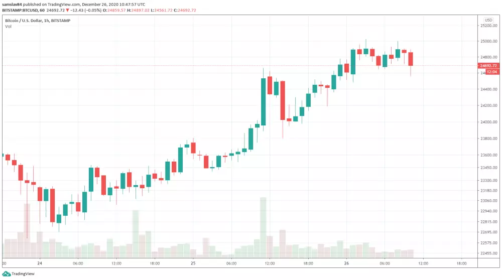 Bitstamp - Bitcoin prekonal 25 000 $