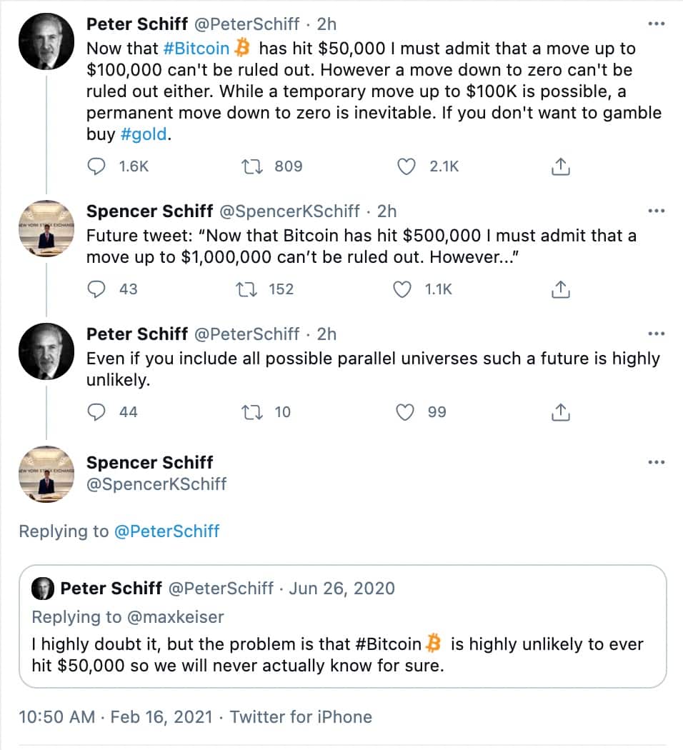 Peter vs. Spencer Schiff twitter
