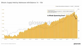 Objem BTC v peńaženkách veľrýb copy