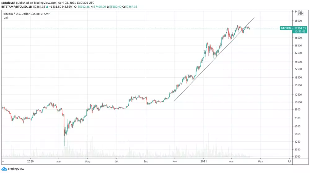 Bitcoin logaritmický graf