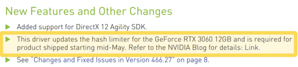 GeForce 466.27 driver poznámky. Zdroj: Nvidia