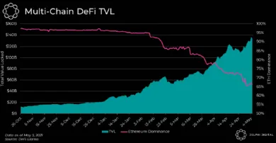Multichain DeFi celková uzmaknutá hodnota. Zdroj: Delphi Digital