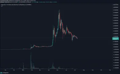 DOGE/USD denný graf. Zdroj: TradingView