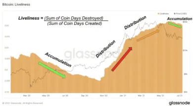 Ukazovateľ Liveliness pre Bitcoin. Zdroj: Glassnode