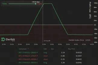 Odhad zisku/straty. Zdroj: Deribit Position Builder
