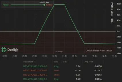 Odhad zisku/straty. Zdroj: Deribit Position Builder