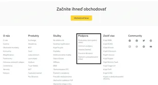 Podpora naBinance. Zdroj: Binance