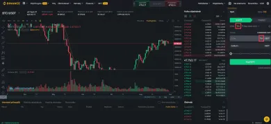 Trhový príkaz na nákup. Zdroj: Binance