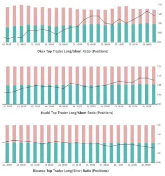 TOP traderi BTC long/short ratio. Zdroj: Bybt.com