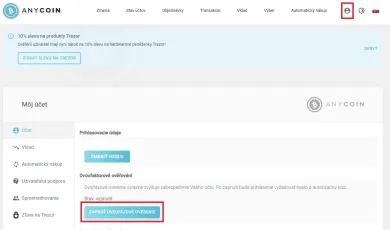 Dvojfaktorové overenie. Zdroj: Anycoin