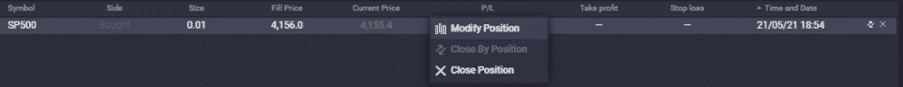 Modify position. Zdroj: PrimeXBT