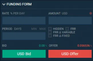 Funding príkaz. Zdroj: Bitfinex