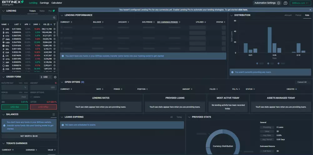 Lending Pro. Zdroj: Bitfinex