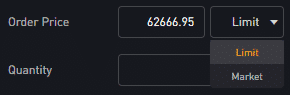 Limit alebo Market. Zdroj: Bybit