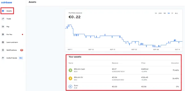 Peňaženka. Zdroj: Coinbase