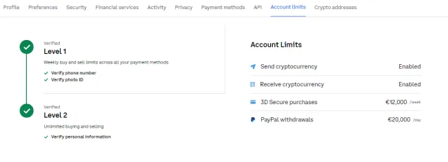 Verifikovaný účet. Zdroj: Coinbase