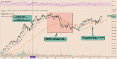 Prehľad nákupov a predajov BTC od spoločnosti Tesla