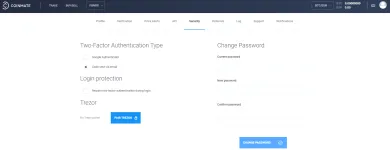 CoinMate dvojfaktorové overenie. Zdroj: CoinMate