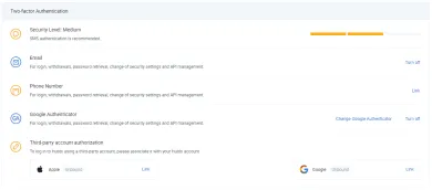 Dvojfaktorové overenie Huobi. Zdroj: Huobi