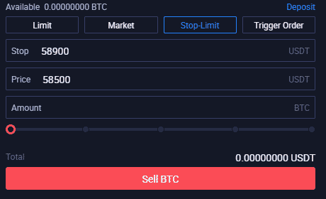 Stop limit predaj Huobi. Zdroj: Huobi