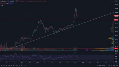 TSLAUSD. Zdroj: TradingView