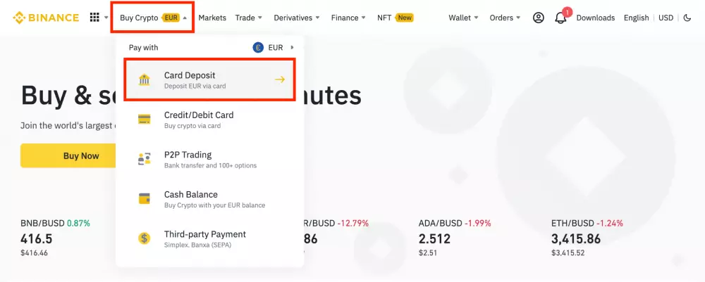 Binance Advcash prvý vklad