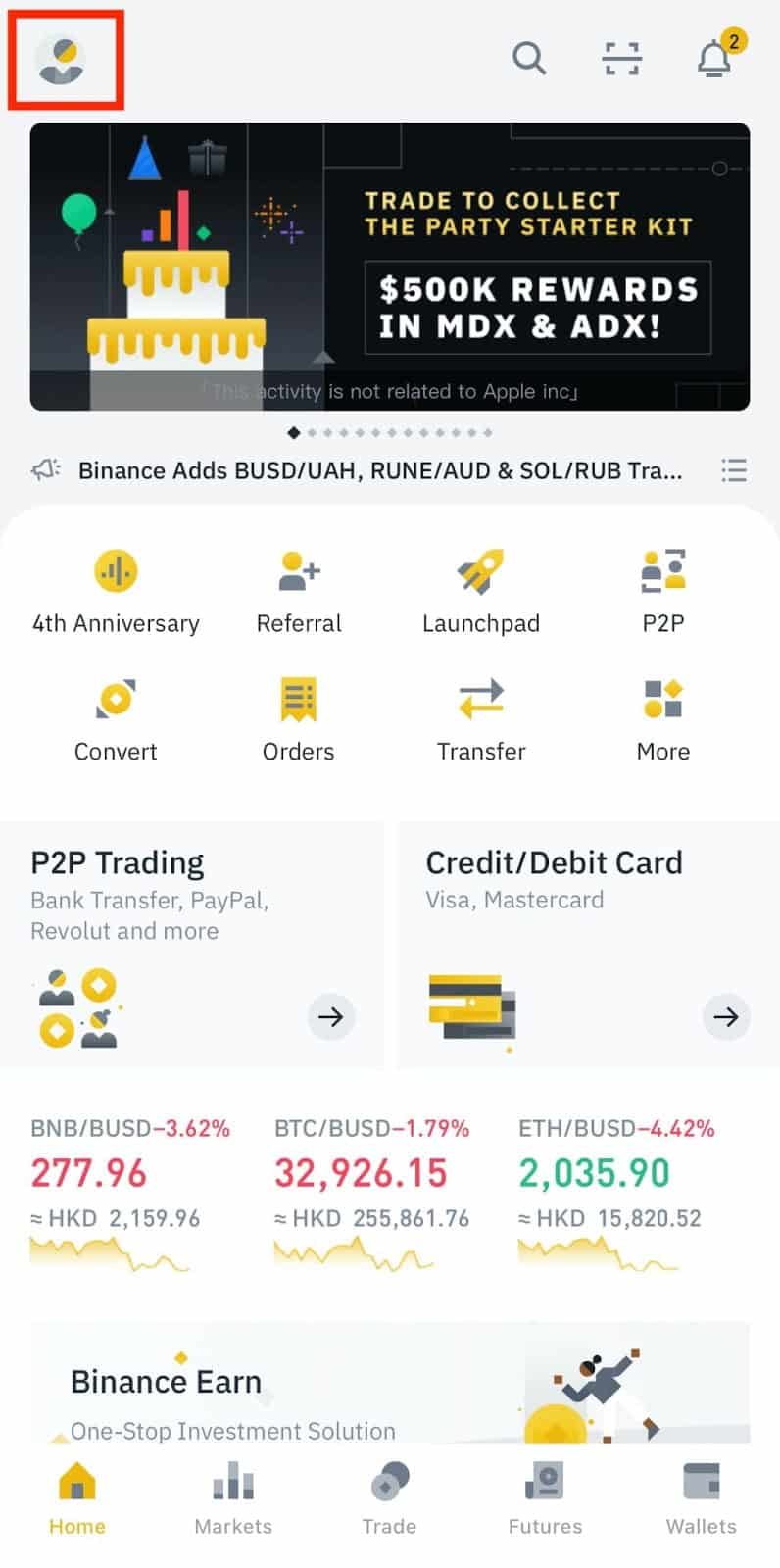 Binance gift card sekcia