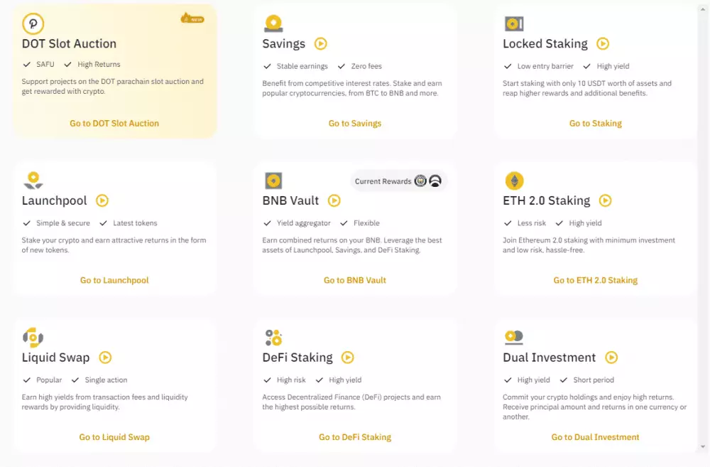 Binance staking produkty