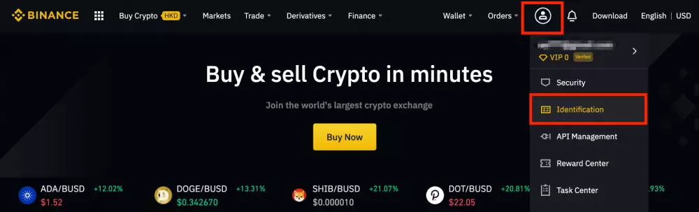 Binance verifikácia