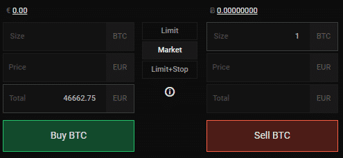 Market príkaz na predaj a nákup CoinMate. Zdroj: CoinMate