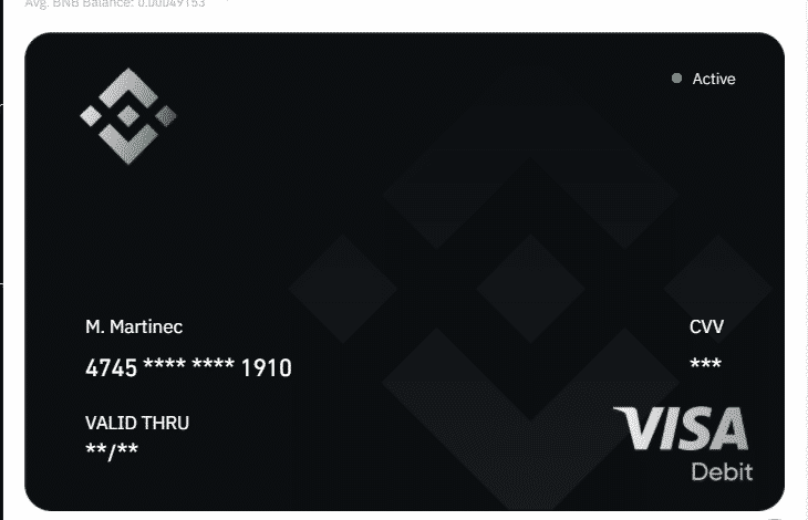Ako vyzerá Binance karta