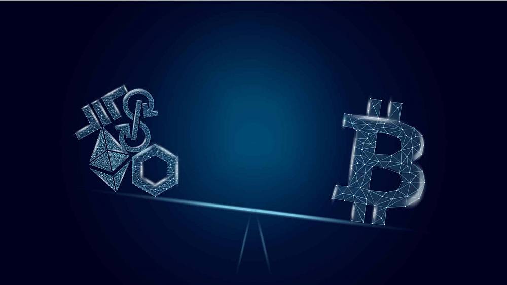 Bitcoin vs. altcoiny. Zdroj: Shutterstock.com/Vladimir Kazakov
