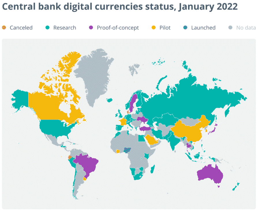 Stav vývoja digitálnych mien centrálnych bánk