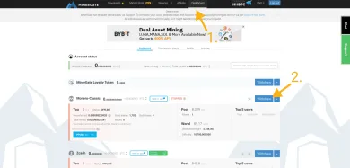 Vyber kryptomien z Miner gate