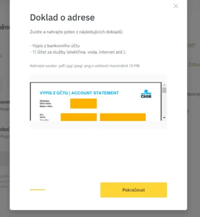 Binance overenie bankového účtu