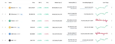 Údaje z portálu CoinMarketCap
