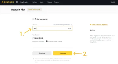 Vklad cez SEPA na burze Binance